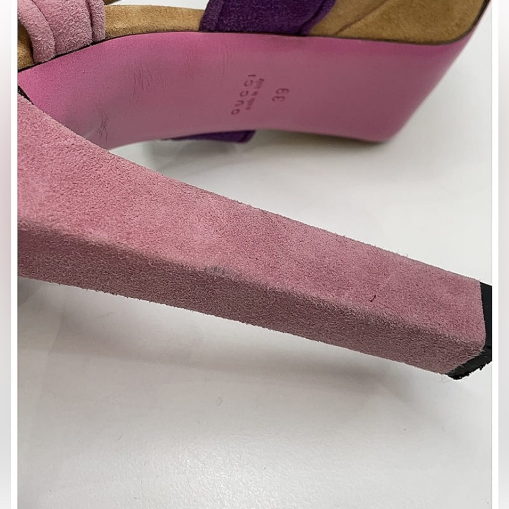 Authentic Gucci Two Tone Suede Platform Heels - Picture 11 of 13